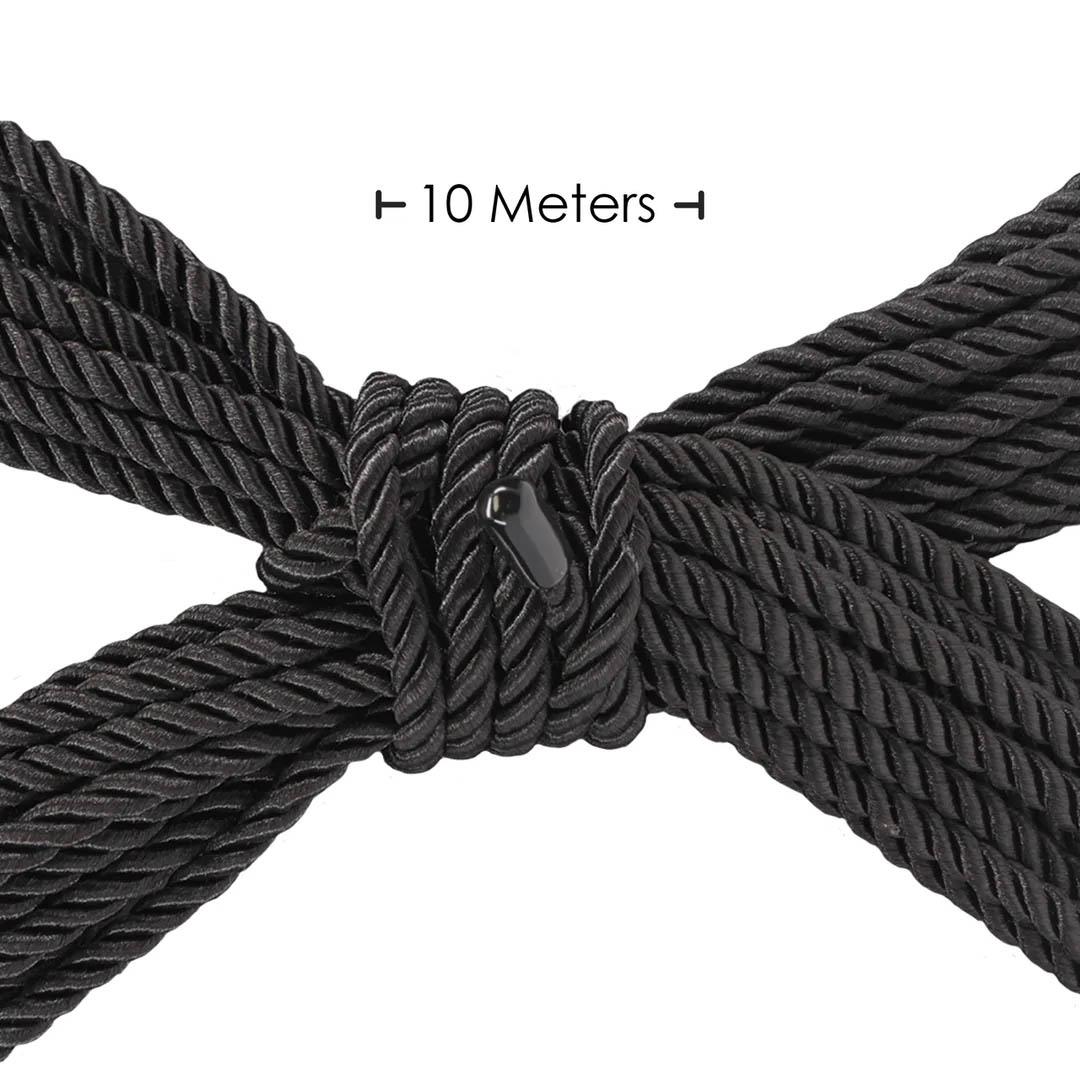 Lina bondage Ouch! poliestrowa czarna 10 m - obrazek 2