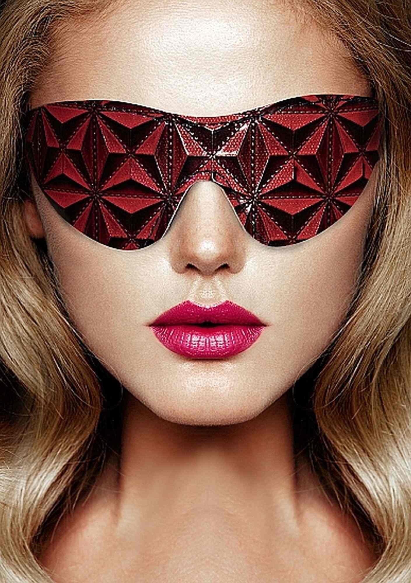 Luxury Eye Mask - Burgundowa maska na oczy - obrazek 3