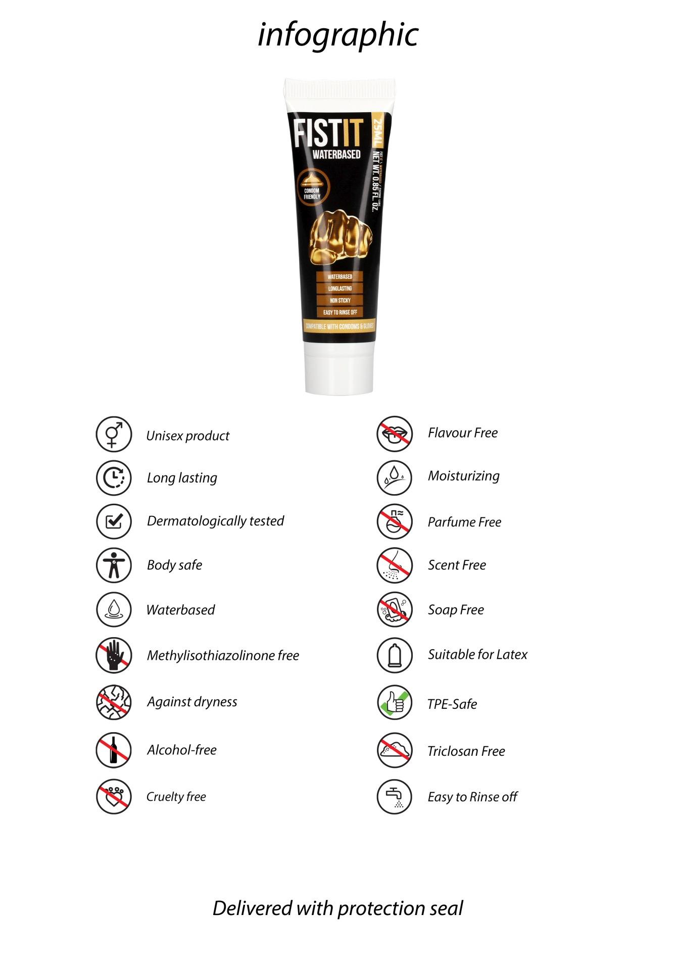Żel nawilżający na bazie wody Fist it / 25 ml - obrazek 4