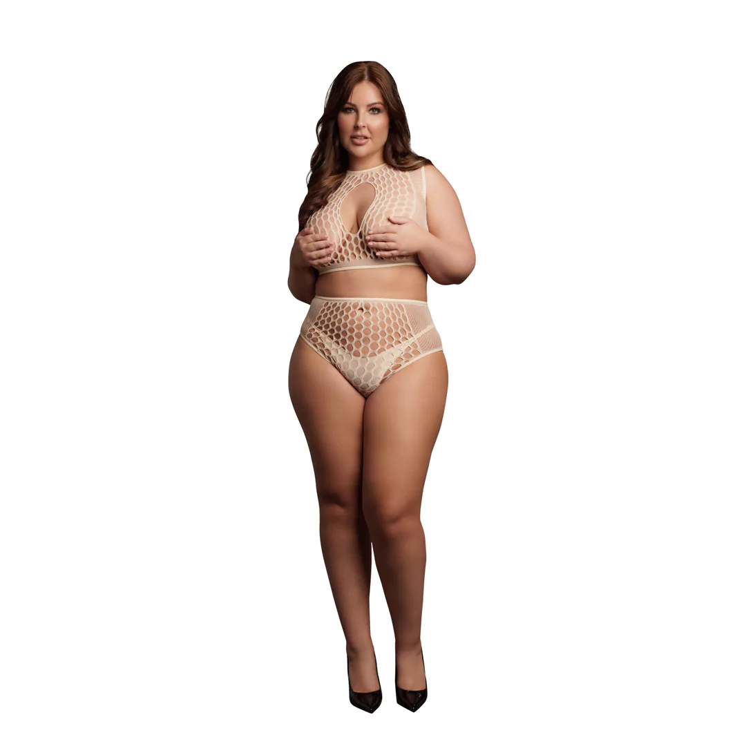Duo Net Key-Hole Bra Set - Plus Size - obrazek 3