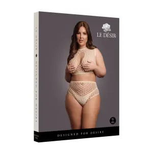 Duo Net Key-Hole Bra Set - Plus Size